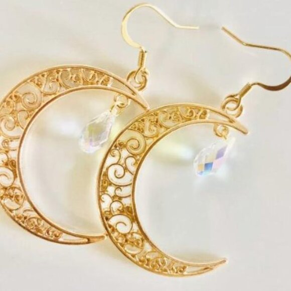 Large Moon Earrings - Picture 1 of 4